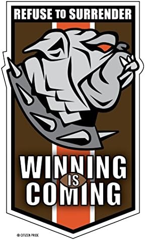Cleveland-Refuse to Surrender Sports Fan Crest, Sticker Decal die Cut Vinyl, 3.3x5.5, Made in USA