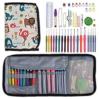 Jun Da Easy To Use Crochet Hooks Set Aluminum Material Knitting Stitch Needle Crochet Hook Marker Weaving Tool Set 49 Pcs