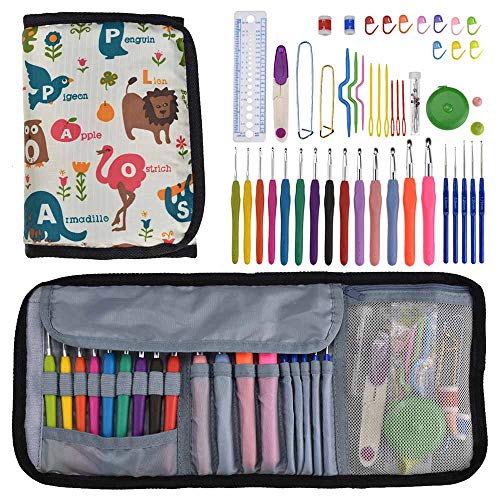 49Pcs Crochet Hooks Set, Knitting Needle Kit with Organizer Case, Soft Grip Crochets and Complete Accessories, Small Volume, Convenient to Carry - Thumbnail 2