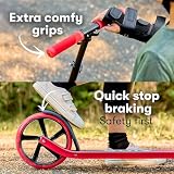 Zinc Cruise Kids Scooter Big Wheel 200mm Foldable 2-Wheel Red Black view 2