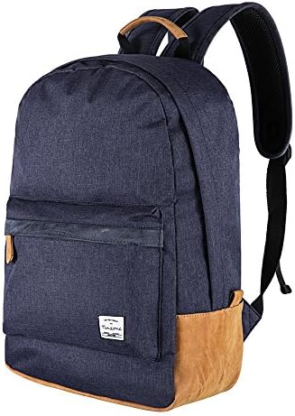 Tinzonc Laptop Backpack Men Backpacks Water Resistant Backpack Leather backpack for College Student Navy