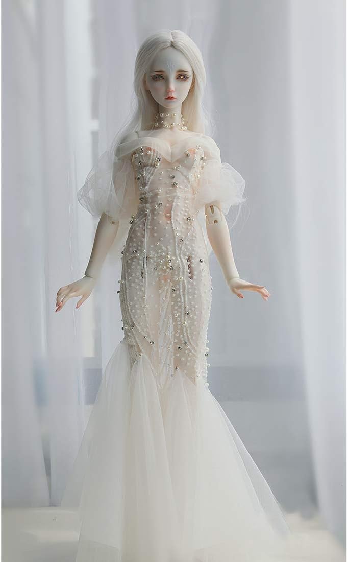 YIFAN 1/3 BJD Doll Clothes, Ball Jointed Doll Wedding Dress, DIY Makeup Doll Accessories Toys - Transparent