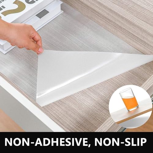 WHHZGA shelf liner EVA Drawer liner, Non Adhesive Cabinet Liner, Washable Oil-Proof for Refrigerator Liners, Fridge Pads Shelves Drawer,Cabinet, Storage,Desk Mat (Diamond Pattern) (45Wx610L)