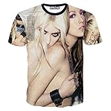 FaPlus Fashion Men's Tee Lesbianism Girl 3D Print T-Shirts