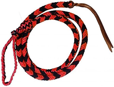 Showman 4.5 RED & BLACK Soft Durable Braided Nylon Over & Under Leather Poppers Adjustable