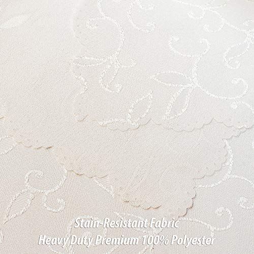 image for AHOLTA DESIGN Turkish Ivory Tablecloth Polyester Table Linen - Stain R