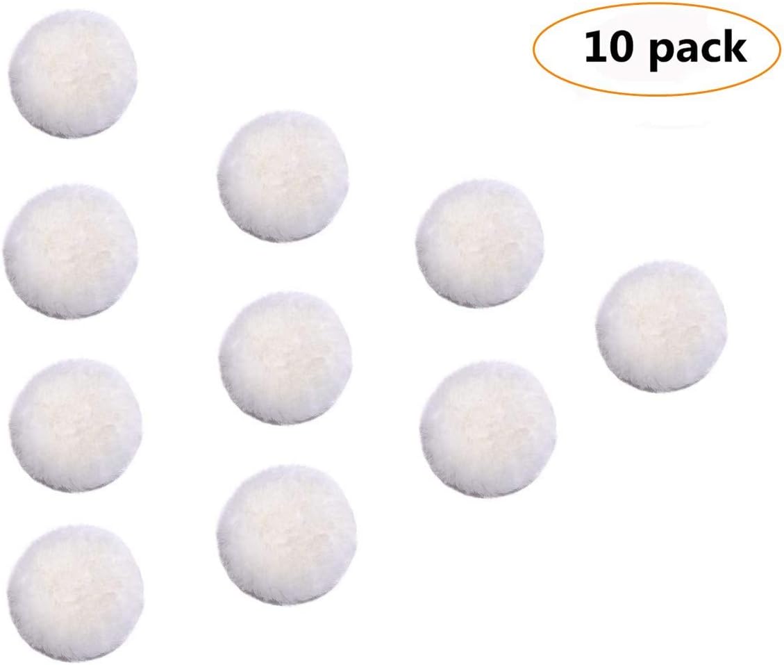 Gracefur 10 Pcs 3 Inch Lambs Wool Polishing Pads with Hook and Loop Back, Soft Sheepskin Buffing Pads for Vehicles, Boat, Furniture, Floors and So On