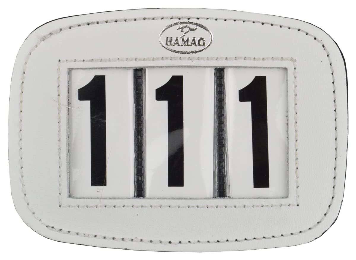 FOXCUP Hamag Leather Saddle Pad Number Holder - White (Single)