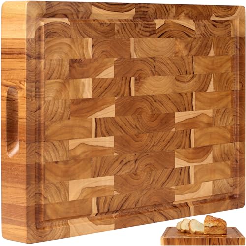 FANICHI Acacia Wood Salad Bowls, Large Size for Fruits, Vegetables or Salads (12.5