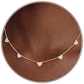 Airmb Cute Heart Necklace for Women Gold/Silver Plated Heart Pendant Choker Necklaces Tendy Love Heart Chain Necklace Dainty Gold/Silver Necklace Jewelry Gifts for Women