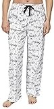 Leisureland Women's Cotton Pajama Flannel Sleep Pants Music Notes