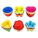 Fantastic Zone 36 Pcs Reusable Silicone Muffin Cups, 6 Shapes with 6 Colors, Non-Stick, Food Grade Heat Resistant (Up to 480°F) Mini Baking Molds