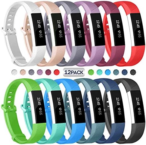 JOMOQ Bands Compatible with Fitbit Alta, Alta HR and Ace, Soft Customised Waterproof Adjustable Sport Rubber Smartwatch Fitness Replacement Strap Wristbands, Small Large, Women Men