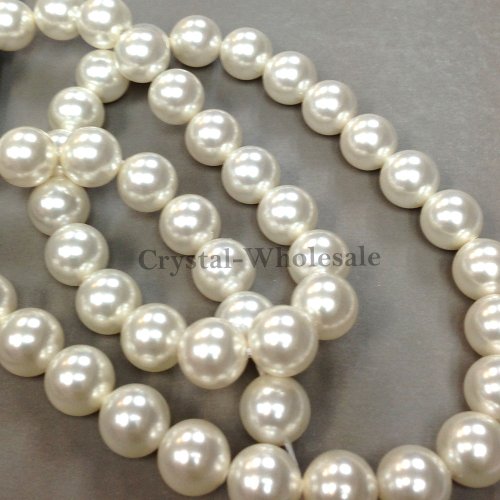 50 pcs Swarovski Crystal Glass 5810 Pearls 8mm Round Beads White