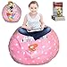 DaMeru Stuffed Animal Storage Bean Bag Chair Finest Storage, Hammock & Organizer for Kids' Plush, Jumbo & Cuddly Toys | Premium Quality Cotton Canvas | Free E-Book (40