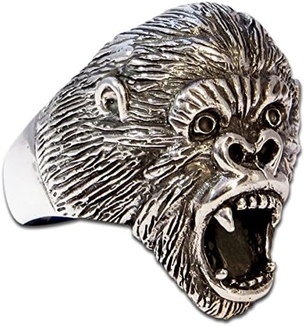 Silberrucken Gorilla Ring Silberring Aus 925er Sterling Silber Amazon De Schmuck