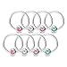 MoBody 8PCS Captive Bead Ring Set 16G Annealed 316L Surgical Steel Nose Septum Tragus Piercing Hoop Value Pack (16G - 8mm Inner Diameter)