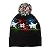 Windy City Novelties LED Light-Up Knitted Christmas Beanie | Ugly Sweater Reindeer Design | 3 Flashing Modes