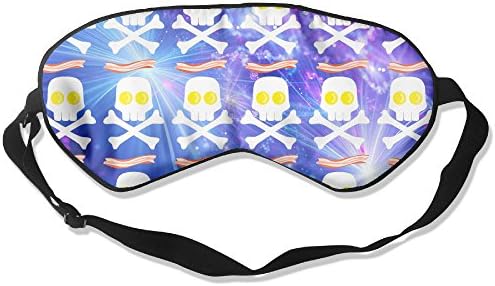 Sleeping Eye Mask Omelette Skull Bacon Egg Natural Silk Eye Mask Cover With Adjustable Strap