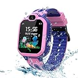 LDB Direct Kids Smart Watch,LBS/GPS Tracker SOS Call Waterproof Smartwatch Phone with Touch Screen Two Way Call Game Compatible iOS Android 2G for Boys Girls Christmas Birthday Gifts (Pink)