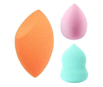 S - Dim Professional Makeup Beauty Sponge Blender Multicolour with different shape pack of 3