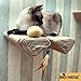 BIG NOSE - Cat Scratching Post with Leaser Feather and Fluffly Ball Wall Mount Shelves and Steps Sturd Wall Version
