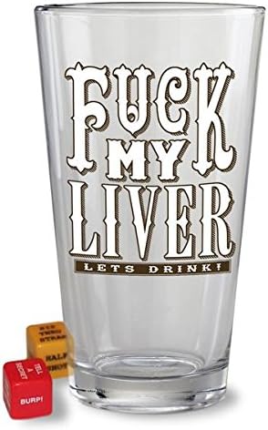 Fck My Liver - Fun Party in a Pint Glass Drinking Game comes in a fun GIFT BOX - by Trixie & Milo
