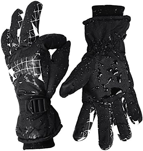 Ski Gloves for Men and Women Waterproof Windproof Snow Skiing Snowboarding Snowmobile Gloves with Non-slip and wear-resistant for Winter outdoors (L, black&amp;plaid)