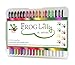 FrogLilly Professional Colored Gel Ink Pens Set Ultra Fine Glider Tips for Intricate Detailing w/ 4 Adult Coloring Book Pages in Sturdy Plastic Case - 36 Neon, Glitter & Pastel Color Artist Markers