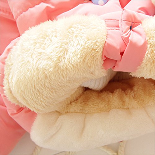 Baby Girls Winter Autumn Cotton Warm Rabbit Jacket Coat (3T, Pink)