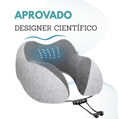 Travesseiro de Pescoço Formato U para Viagem Avião Carro Ônibus Almofada Ortopédica Ergonômica com Espuma Viscoelástica para Cervical, Cabeça e Pescoco Adulto - NRSHOP (Preto)