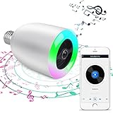 Demetory Smart Bluetooth Music Wireles Bluetooth Speaker Lamp E27 Stereo Surround Sound LED Light Bulb Speaker (White)