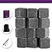 Whiskey Stones Set w/ 12 Granite Chilling Whiskey Rocks | Chill Your Scotch and Cold Drinks | Pouch, Tong and Pretty Box Included