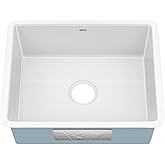 KRAUS Pintura 21-inch Porcelain Enameled Steel Undermount Single Bowl Kitchen Sink in White, KE1US21GWH