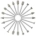 60 Grit 20Pcs Diamond Burr Set - GOXAWEE Rotary Grinding Burrs Drill Bits Set with 1/8-inch Shank, Diamond-Coated Stone Carving Accessories Bit Universal Fitment for Rotary Tools primary