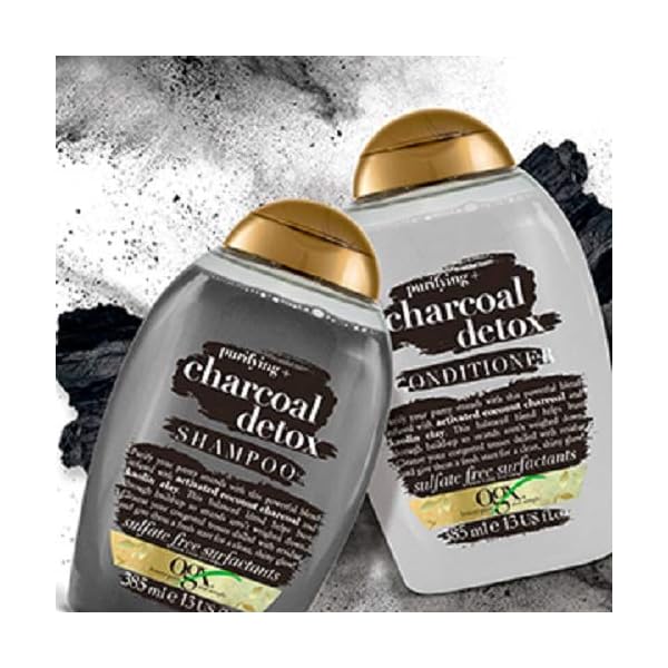 OGX Charcoal Clarifying Shampoo for Oily and Greasy Hair, 385 ml (Pack of 1)