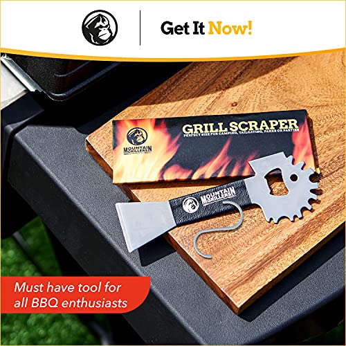 BBQ Grill Grate Scraper Wide Portable Grill Scrubber Fits Almost Any