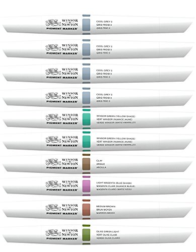 Winsor & newton pigment markers, set of 10 (variety…