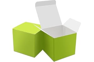 Oletx 25 Pcs Green Paper Gift Boxes, Small Candy Boxes Bulk, 3x3x3 inch Gift Box with Lids, Goodie Treat Boxes for Party Favors, Birthday Gifts, Wedding Gifts