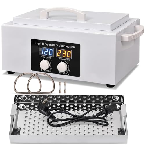 300 W Hot Air Steriliser Disinfectant with High Temperature Dryer & Timer | Steriliser for Tools & Wipes | Ideal for Dentist, Laboratory, Beauty Salon & Nail Studio