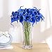 JUSTOYOU 20pcs Artificial Calla Lily Real Touch Flower Bride Wedding Home(Blue)