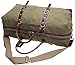 IBLUE Vinatge Canvas Leather Weekend Travel Carry-On Luggage Sports Duffel Bag B003 (XL 21'', Army Green)