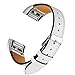 For Fitbit Charge 2 Bands, bayite Leather Bands for Fitbit Charge 2 White with Line