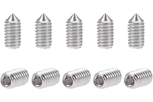 uxcell 50Pcs M3x6mm Internal Hex Socket Set Grub Screws Cone Point 304 Stainless Steel Screw