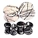 Oyaface 20 Pcs Stone Ear Plugs Gauges Set Double Flared Tunnels Expander Stretchers Saddle Earrings Flesh Ear Piercing Jewelry Multicolor, 0G(8mm)