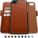Dreem Fibonacci 2-in-1 Wallet-Case for iPhone 8 & 7, Magnetic Detachable PC Slim-Case, Luxury Vegan Leather, RFID Protection, Smart 2-Way Stand, Gift-Box - Caramel