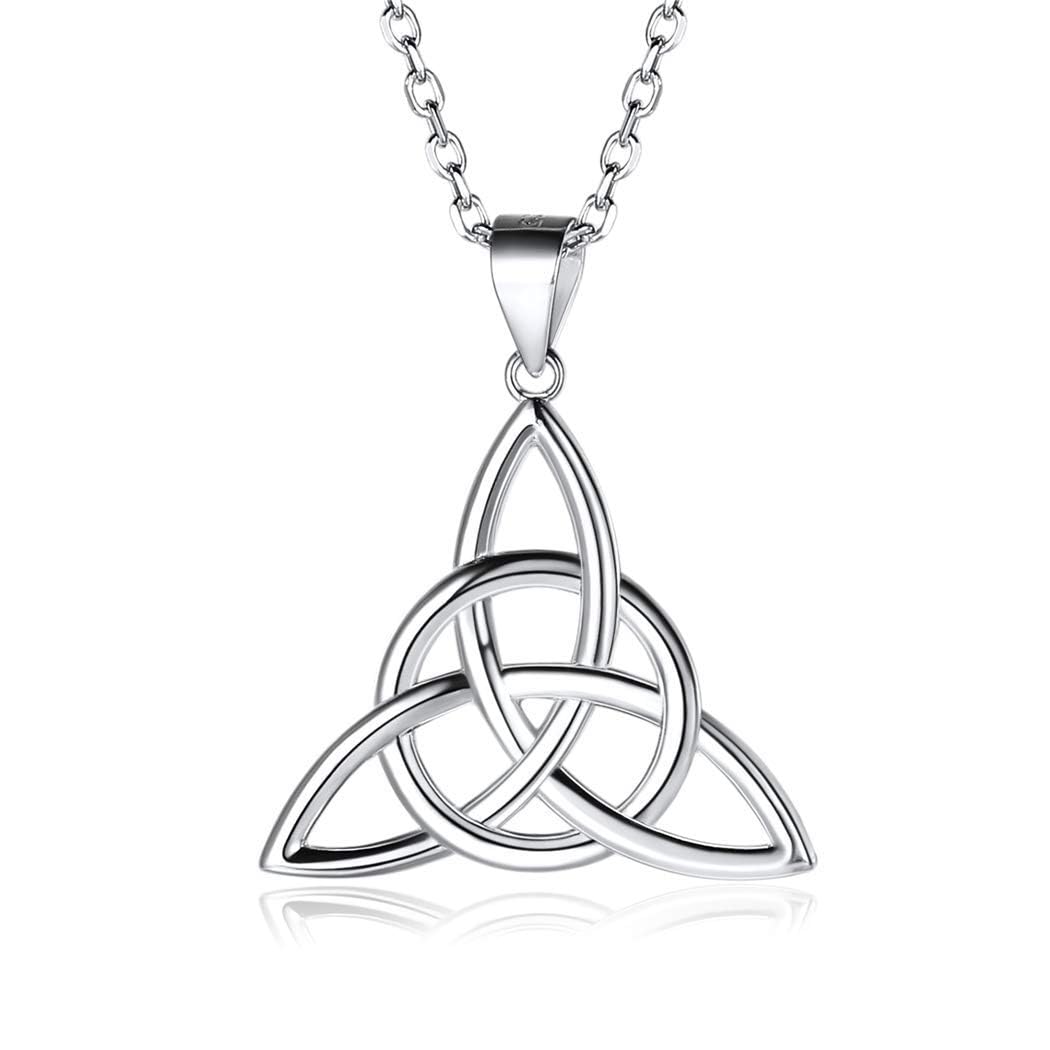 ChicSilver Necklaces for Women Sterling Silver Celtic Knot Pendant Necklace Irish Triquetra Jewellery 925 Silver Necklace for Females — image 1