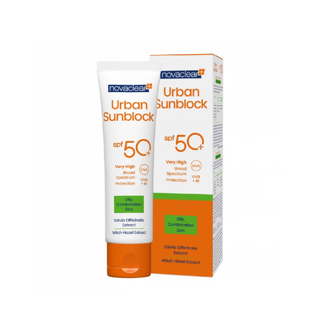 Novaclear Urban Sunblock SPF 50+ For Oily Skin 40 ml Anti-UVA UVB IR Rays High Sun Protection by Equalan Pharma
