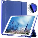 Case for ipad pro 12.9 with Stand and Pencil Holder, PU Leather Smart Cover Magnetic Trifold Stand Auto Wake up/Sleep for ipad pro 12.9 2015 2017 (Blue)