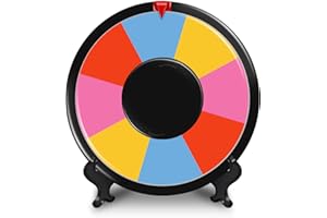 AMXZEA 8 Inch Table Spinning Wheel,Double-Sided 8/16 Slot Color Prize Wheel,Dry Erase Spin Wheel for Fortune Spinning Game,Trade Show, Holiday Activities,Party Pub,Home Education